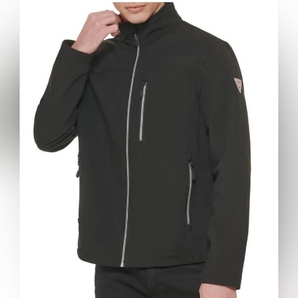 GUESS Stand Collar Softshell Rain Jacket SZ XXL